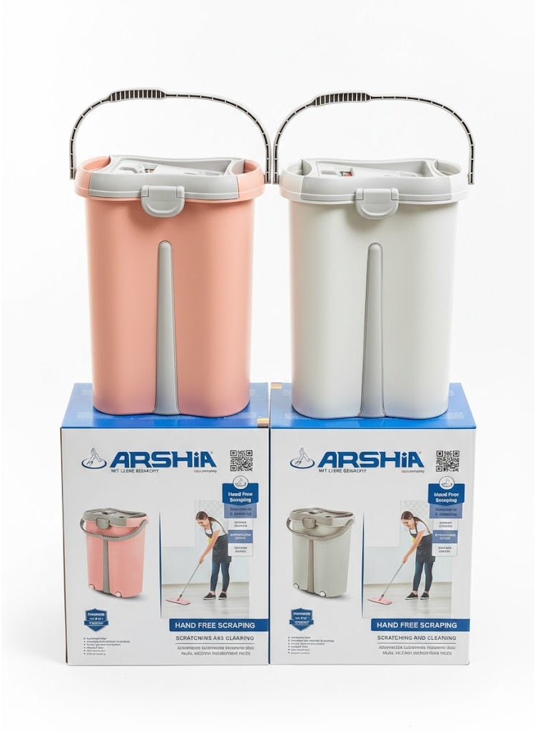 Arshia Smart Mop Bucket with Mop – Automatic Wash & Spin System (Hands-Free) – No Bending Required – Includes 2 Microfiber Refills – Fast & Practical Floor Cleaning - Image 1